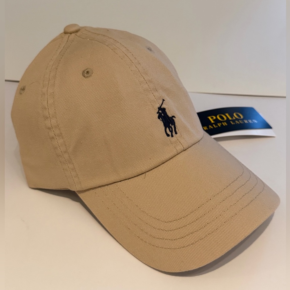 Polo Ralph Lauren Classic Pony Cotton Baseball Cap Khaki Adjustable Strap